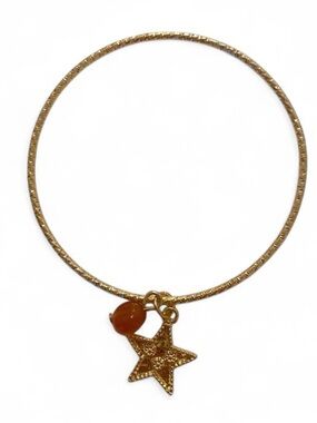 🛍️3/$20🛍️ Gold Star Charm Bangle Bracelet with Amber Accent
